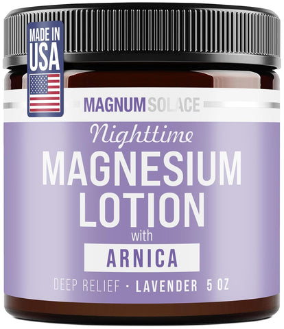 Nighttime Magnesium Lotion with Arnica by Magnum Solace, 5oz Lotion - Lavender