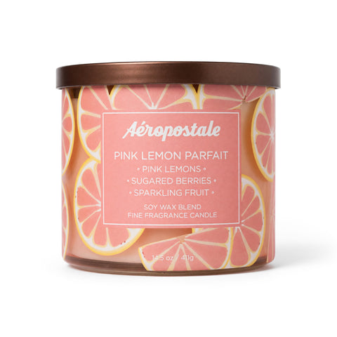 Aeropostale 14.5 oz Soy Wax Blend 3 Wick Candle - Pink Lemon Parfait