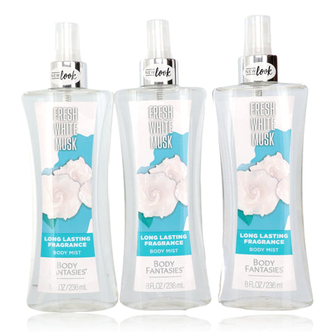Fresh White Musk by Body Fantasies, 3 Pack 8oz Fragrance Body Spray women
