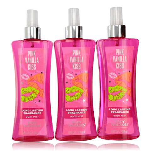 Pink Vanilla Kiss Fantasy  3 Pack 8 Fragrance Body Spray women