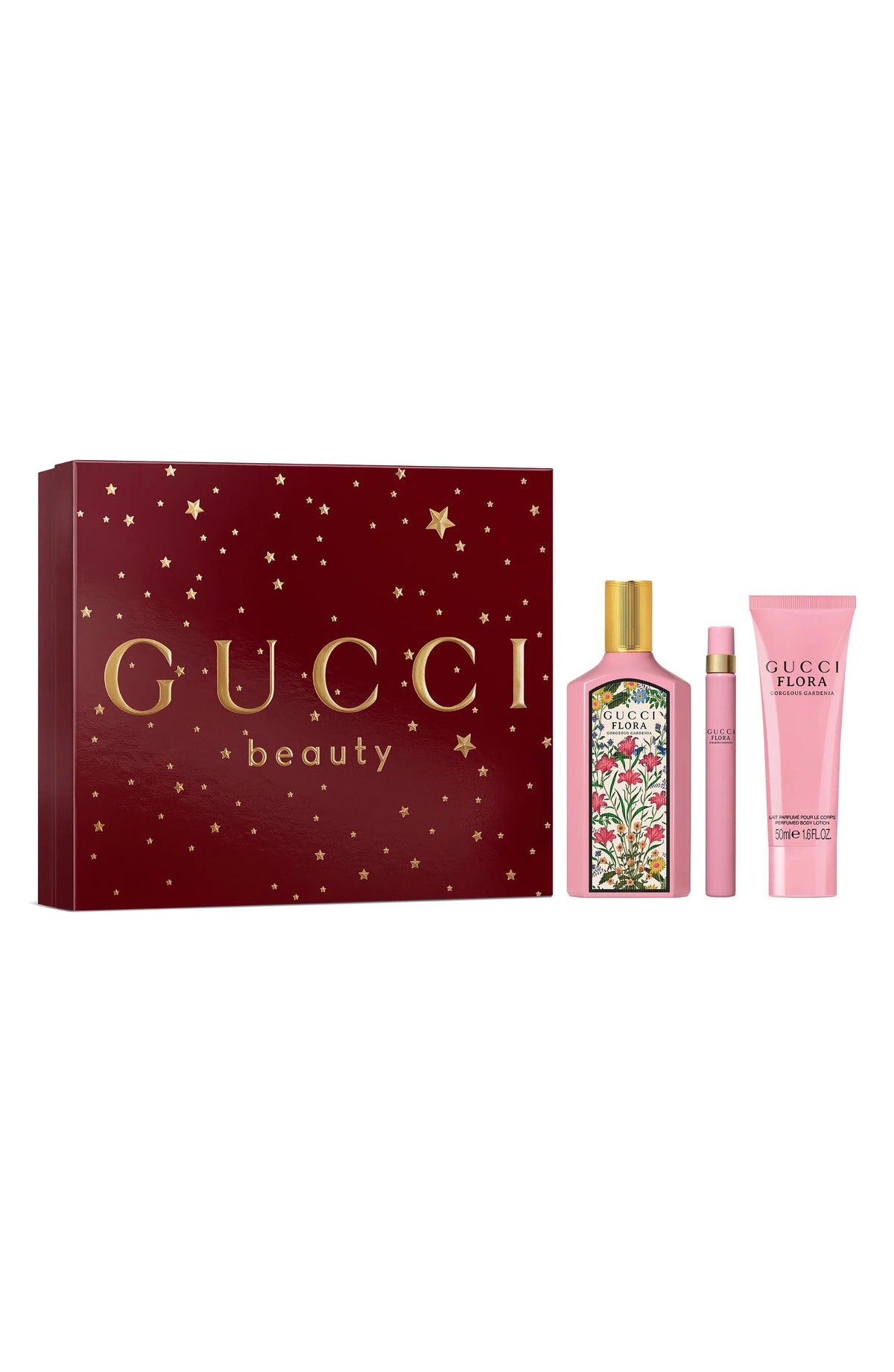 Flora Gorgeous Gardenia by Gucci, 3 Piece Gift Set for Women with 3.3 oz Eau De Parfum Spray