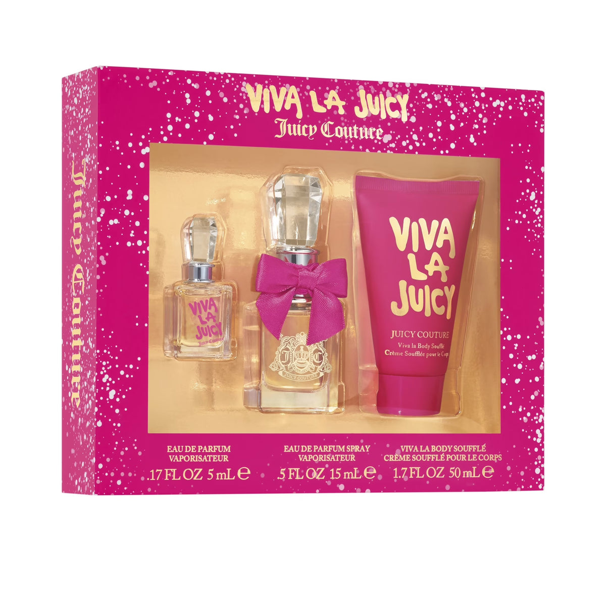 Viva La Juicy by Juicy Couture, 3 Piece Gift Set for Women with .5 oz Eau De Parfum Spray