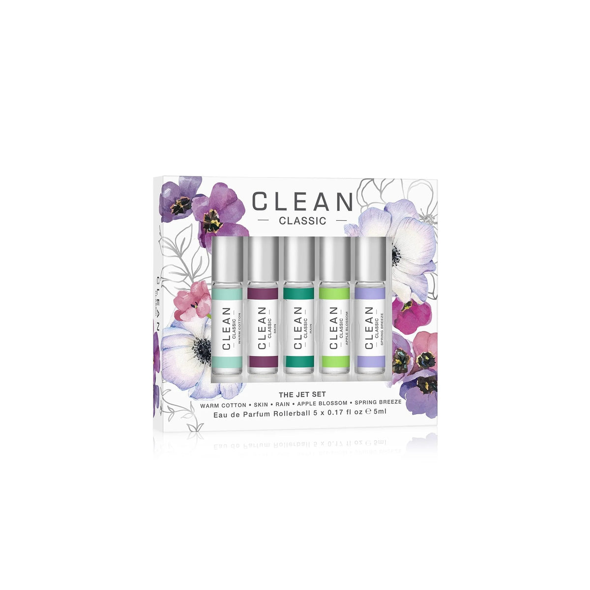 Classic 5 X by Clean, 0.17 oz Eau De Parfum Rollerball Set for Unisex