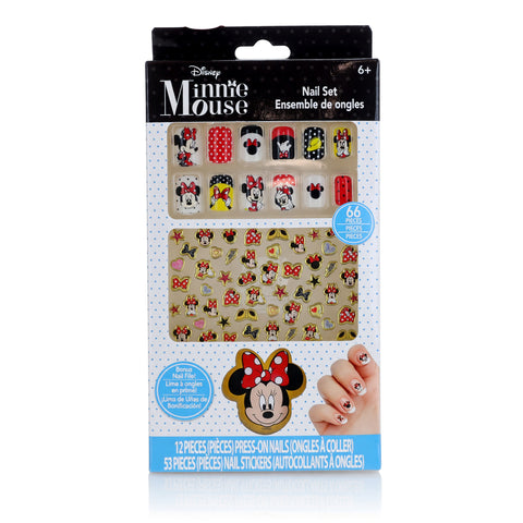 Minnie Mouse Nail Art Set by Disney, 66 Piece Set for Kids